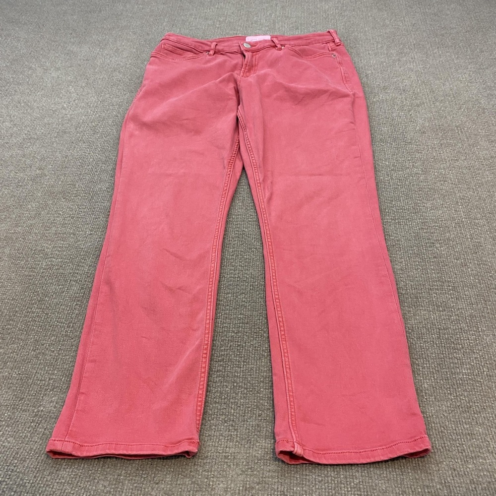 Dear John Blaire Straight Jeans Womens 31 Pink Wash Mid Rise Stretch Denim